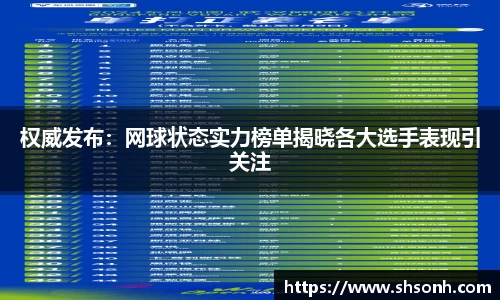 权威发布：网球状态实力榜单揭晓各大选手表现引关注